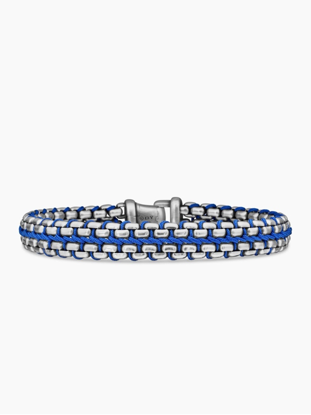 David Yurman Woven Blue Silver Box Bracelet